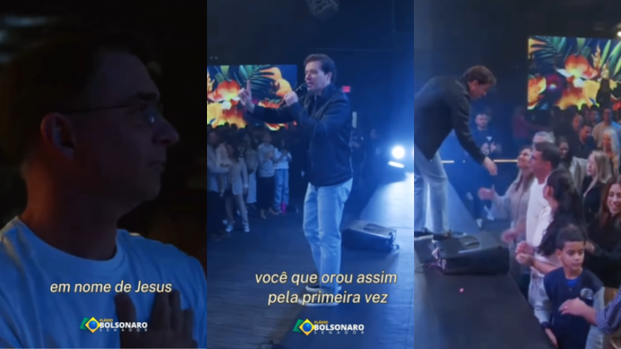 Em culto, Flávio recebe oração de Valadão para "se reconciliar com Deus"